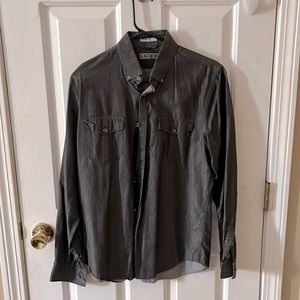 Long sleeve dress shirt. The brand is Express. Very high quality. No rips/tears